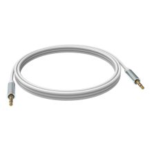 Vista del cable de audio Vision de 10 metros, con conector de 3.5 mm y color blanco, SKU TC 10M3.5MMP