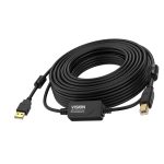 Cable USB Vision de 10 metros, versión 2.0, con conectores USB A y USB B en color negro. Producto SKU: TC 10MUSB+/BL/2