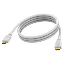 Cable HDMI de 2 metros de la marca Vision en color blanco, modelo TC 2MHDMI8K, con conector tipo A estándar y soporte 8K