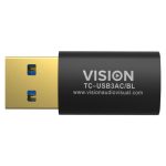 Vision cambiador de género para cable USB 3.0 negro, alta velocidad, SKU TC-USB3AC/BL