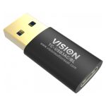 Vision cambiador de género para cable USB 3.0 negro, alta velocidad, SKU TC-USB3AC/BL