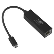 Adaptador de red Ethernet Vision TC-USBCETH/BL conectividad USB-C, color negro, SKU TC-USBCETH/BL