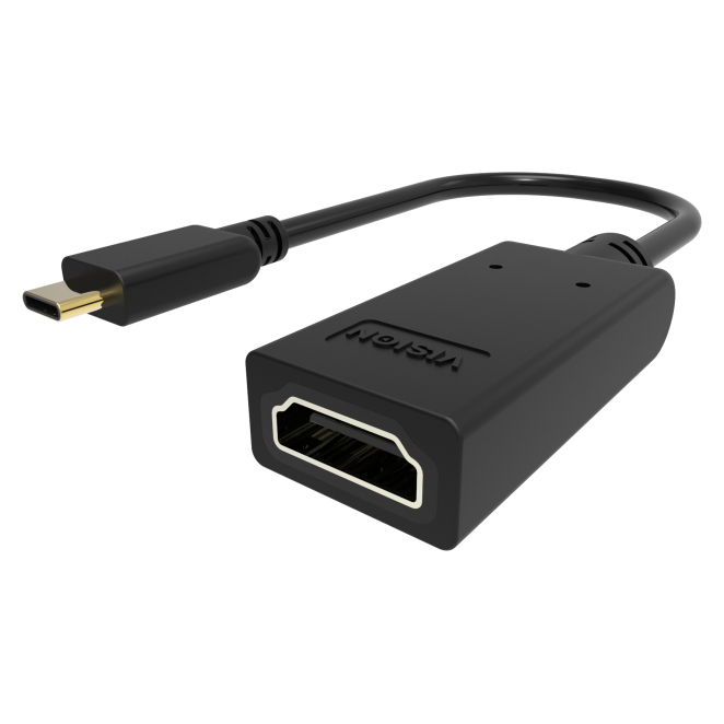Vision adaptador de cable de vídeo USB Tipo C a HDMI en color negro Adaptador de cable de vídeo Vision modelo TC-USBCHDMI/BL, conecta de USB Tipo C a HDMI tipo A, ideal para transmisión de alta calidad en color negro.