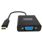 Adaptador de vídeo Vision modelo TC-USBCVGA/BL, conecta USB Tipo C a VGA D-Sub, color negro