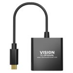 Adaptador de vídeo Vision modelo TC-USBCVGA/BL, conecta USB Tipo C a VGA D-Sub, color negro