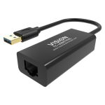 Adaptador y tarjeta de red Vision modelo TC-USBETH/BL con conexión Ethernet y USB, color azul.