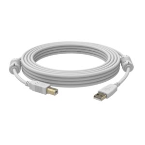 Imagen del cable USB 2.0 Vision de 5 metros en color blanco con conectores tipo A y B. SKU: TC2 5MUSB