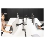 Soporte para monitor Vision de 27 pulgadas en color negro para escritorio, SKU VFM-DPD2B