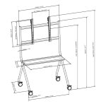 Soporte para TV Vision VFM-F12 en color negro con capacidad para pantallas de hasta 2,54 m (100 pulgadas). SKU: VFM-F12