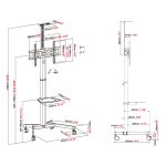 Vision soporte para TV con capacidad para televisores de hasta 80 pulgadas en color negro, modelo VFM-F19