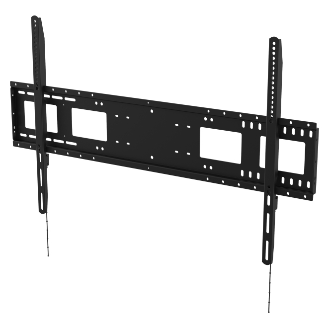 Vision soporte para pantalla de señalización 90 pulgadas altura ajustable Imagen del soporte Vision VFM-W10X6 para pantalla de señalización de 90 pulgadas en color negro con altura ajustable. SKU VFM-W10X6.