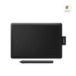 Wacom One by Small tableta digitalizadora en color negro, con 2540 líneas por pulgada y tamaño de 152 x 95 mm, SKU CTL-472-S