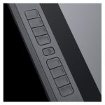 Imagen de la Wacom Cintiq 22HD, una tableta digitalizadora negra con resolución de 5080 líneas por pulgada y dimensiones de 479 x 271 mm. SKU DTK-2200.