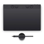 Wacom Intuos Pro Medium tableta digitalizadora en negro, tamaño 263 x 148 mm, conectividad USB y Bluetooth, SKU PTK670K0B