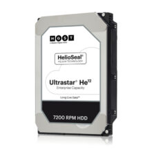 Imagen del Western Digital Ultrastar He12, un disco duro interno de 12 TB con velocidad de 7200 RPM, caché de 256 MB y tamaño de 3.5 pulgadas. SKU: 0F29530.