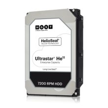 Imagen del Western Digital Ultrastar He12, un disco duro interno de 12 TB con 7200 RPM, 256 MB de caché, tamaño de 3.5 pulgadas y conexión Serial ATA III. SKU: 0F30146.