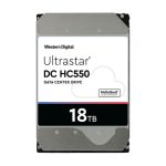 Imagen del disco duro interno Western Digital Ultrastar DC HC550 con 18 TB de capacidad, 7200 RPM, 512 MB y 3.5 pulgadas. SKU: 0F38353