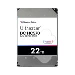 Western Digital Ultrastar DC HC570 disco duro interno de 22 TB, 7200 RPM, 512 MB, tamaño 3.5 pulgadas. SKU: 0F48051
