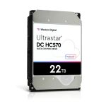 Imagen del disco duro Western Digital Ultrastar DC HC570 con 22 TB de capacidad, 7200 RPM, 512 MB de caché y formato 3.5 pulgadas, SKU 0F48155