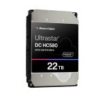 Disco duro interno Western Digital Ultrastar DC HC580 con 22 TB de capacidad, 7200 RPM, 512 MB de caché, tamaño de 3.5 pulgadas y conexión SATA, SKU 0F62785