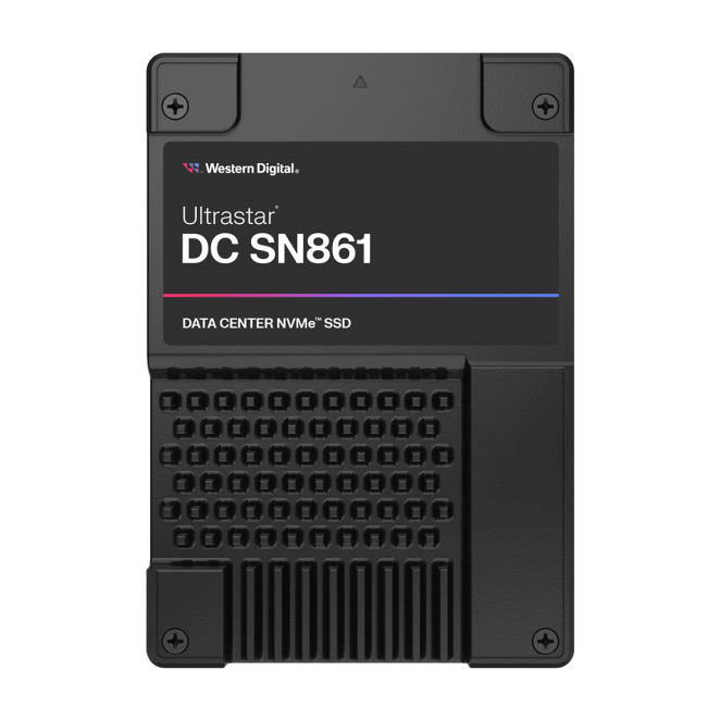 Western Digital Ultrastar DC SN861 6.4TB NVMe SSD con PCI Express 5.0 Western Digital Ultrastar DC SN861, disco duro de estado sólido NVMe con 6.4 TB de capacidad y conexión PCI Express 5.0, SKU 0TS2533