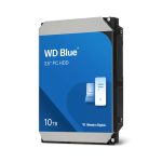 Vista frontal del disco duro interno Western Digital Blue WD100EAGZ de 10 TB, 7200 RPM, 512 MB de caché, tamaño de 3.5 pulgadas y conexión Serial ATA III. SKU: WD100EAGZ.