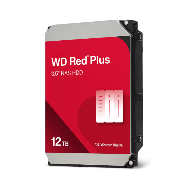 Western Digital Red Plus disco duro interno 12 TB 7200 RPM Disco duro Western Digital Red Plus de 12 TB con 7200 RPM, 512 MB caché, tamaño de 3.5 pulgadas y conectividad Serial ATA III. SKU: WD120EFGX