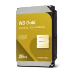 Imagen del disco duro interno Western Digital Gold de 26 TB, 7200 RPM, 512 MB caché, 3.5 pulgadas, Serial ATA III. SKU WD261KRYZ.