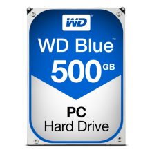 Disco duro interno Western Digital Blue de 500 GB, 7200 RPM, 32 MB caché, 3.5 pulgadas, con conexión Serial ATA III. SKU WD5000AZLX.