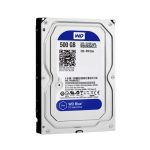 Disco duro interno Western Digital Blue de 500 GB, 7200 RPM, 32 MB caché, 3.5 pulgadas, con conexión Serial ATA III. SKU WD5000AZLX.