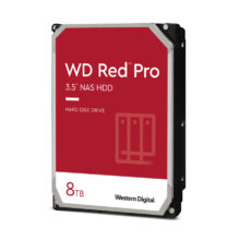 Imagen del disco duro interno Western Digital Red Pro con capacidad de 8 TB, velocidad de 7200 RPM, caché de 256 MB y tamaño de 3.5 pulgadas, SKU WD8003FFBX