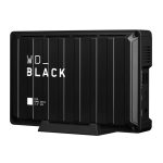 Western Digital D10 disco duro externo de 8 TB con 7200 RPM y USB 3.2 Gen 2 (3.1 Gen 2) en colores negro y blanco, SKU WDBA3P0080HBK-EESN