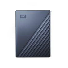 Western Digital My Passport Ultra de 5 TB, disco duro externo con conexión USB Tipo C 3.2 Gen 1 (3.1 Gen 1) en color azul. SKU: WDBFTM0050BBL-WESN
