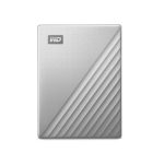 Disco duro externo Western Digital de 4 TB, con conexión USB Tipo C 3.2 Gen 1 (3.1 Gen 1), en color plata. SKU: WDBPMV0040BSL-WESN