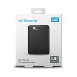 Imagen del disco duro externo portátil Western Digital WD Elements de 1,5 TB, 2.5 pulgadas, Micro-USB B 3.2 Gen 1 (3.1 Gen 1), modelo WDBU6Y0015BBK-WESN, color negro