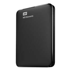 Imagen del Western Digital Elements Portable disco duro externo de 1 TB, tamaño 2.5 pulgadas, Micro-USB B 3.2 Gen 1 en color negro. SKU: WDBUZG0010BBK-WESN