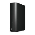 Disco duro externo Western Digital Elements de 16 TB con conexiones USB tipo A 2.0 y 3.2 Gen 1, SKU WDBWLG0160HBK-EESN, de color negro