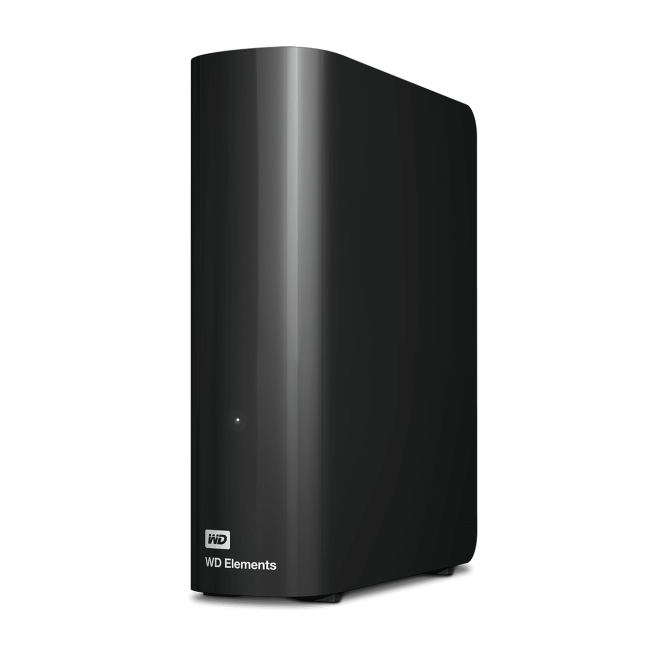 Western Digital disco duro externo 16 TB con USB tipo A 2.0/3.2 Gen 1 Disco duro externo Western Digital Elements de 16 TB con conexiones USB tipo A 2.0 y 3.2 Gen 1, SKU WDBWLG0160HBK-EESN, de color negro