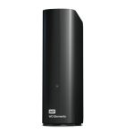 Imagen del disco duro externo Western Digital Elements de 18TB con conectividad USB 2.0 y 3.2 Gen 1 en color negro. SKU: WDBWLG0180HBK-EESN.