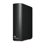 Imagen del disco duro externo Western Digital Elements de 18TB con conectividad USB 2.0 y 3.2 Gen 1 en color negro. SKU: WDBWLG0180HBK-EESN.