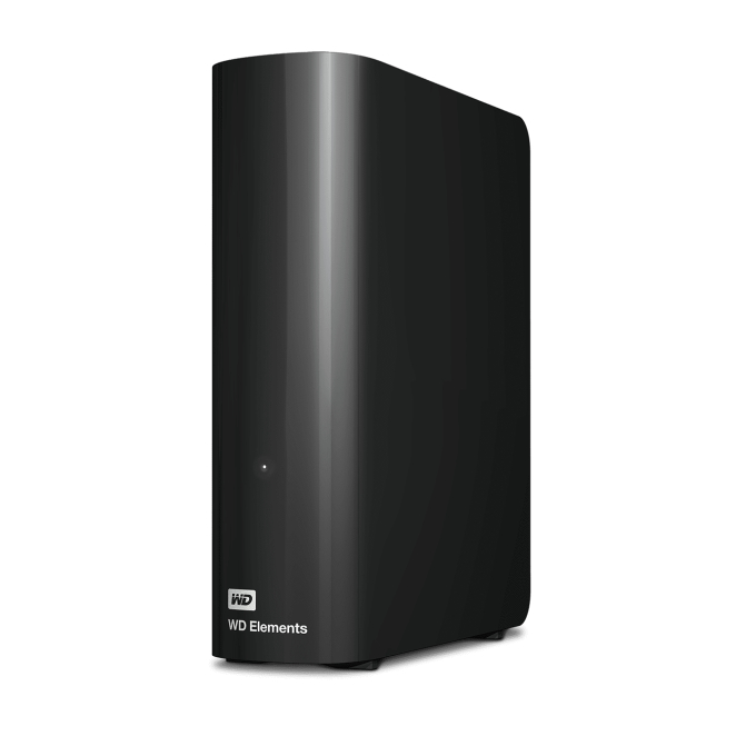 Western Digital Elements disco duro externo 18TB USB 3.2 Negro Imagen del disco duro externo Western Digital Elements de 18TB con conectividad USB 2.0 y 3.2 Gen 1 en color negro. SKU: WDBWLG0180HBK-EESN.