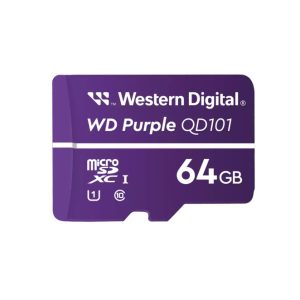Tarjeta MicroSDXC Western Digital WD Purple SC QD101 de 64 GB, Clase 10, SKU WDD064G1P0C-85AEL0
