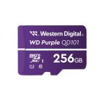 Tarjeta MicroSDXC Western Digital WD Purple SC QD101, 256 GB, Clase 10, SKU WDD256G1P0C-85AEL0, ideal para videovigilancia y almacenamiento externo