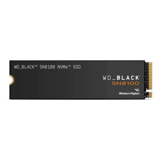 Western Digital Black 1TB M.2 NVMe Disco Duro de Alta Velocidad Imagen del Western Digital Black SN8100, un disco duro de 1TB con tecnología M.2 PCI Express 5.0 NVMe y memoria TLC 3D NAND, SKU: WDS100T1X0M-00CMT0