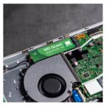 Vista del disco SSD Western Digital Green SN3000 con 1 TB de capacidad, conexión M.2 PCI Express 4.0 y tecnología NVMe QLC 3D NAND. SKU: WDS100T4G1E-00CPS0