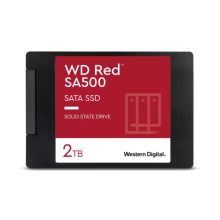 Imagen del disco duro SSD Western Digital Red SA500 de 2 terabytes, 2.5 pulgadas, con conexión Serial ATA III y tecnología 3D NAND. SKU: WDS200T2R0A-68CKB0.