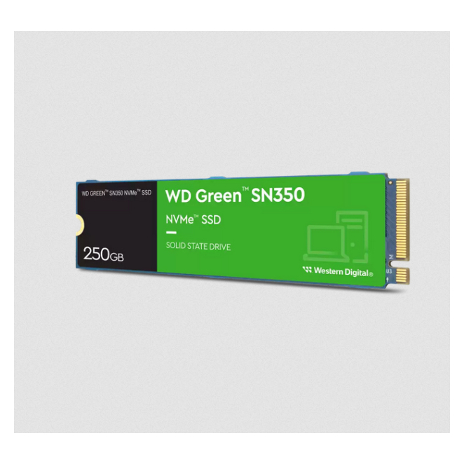 Western Digital Green SN350 250 GB M.2 SSD PCIe 3.0 Disco duro SSD Western Digital Green SN350 de 250 GB, con interfaz M.2 PCI Express 3.0 y memoria TLC, SKU WDS250G2G0C-00CDH0