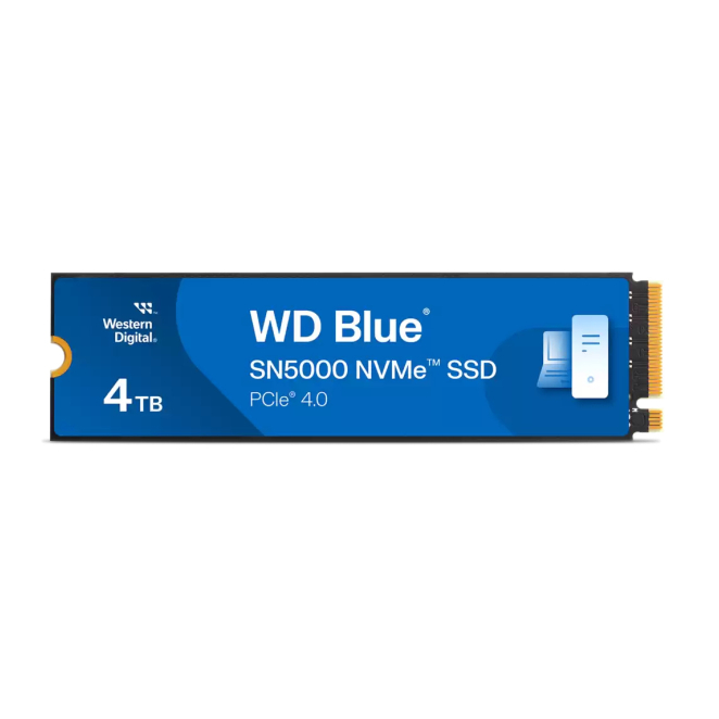 Western Digital Blue M.2 PCIe 4.0 NVMe 4 TB de alta velocidad Disco duro Western Digital Blue SN5000 de 4 TB con interfaz M.2 PCI Express 4.0 NVMe, SKU: WDS400T4B0E