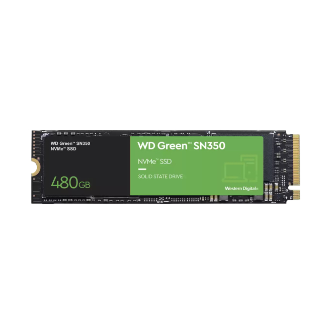 Western Digital Green SN350 M.2 480 GB NVMe PCIe 3.0 Disco duro Western Digital Green SN350 de 480 GB, formato M.2, NVMe PCI Express 3.0, SKU: WDS480G2G0C