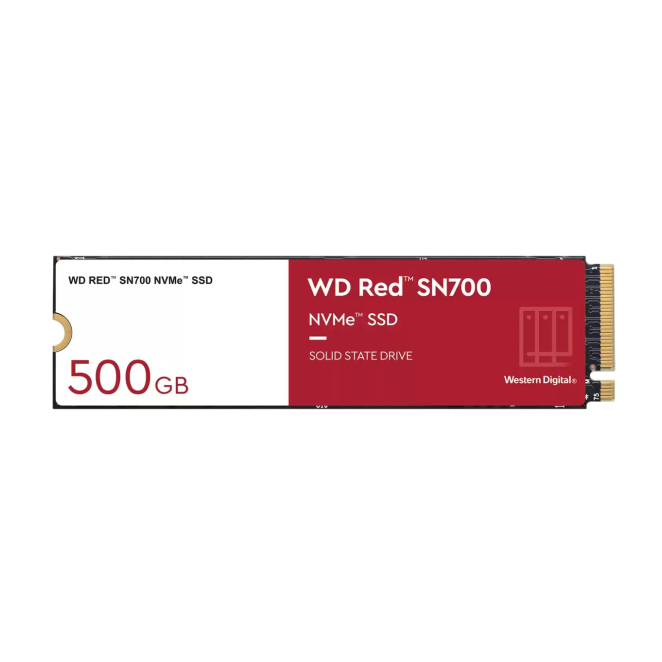 Western Digital Red SN700 500 GB SSD M.2 PCIe 3.0 Western Digital Red SN700 disco duro SSD de 500 GB en formato M.2 con interfaz PCI Express 3.0 NVMe. SKU WDS500G1R0C-68BDK0